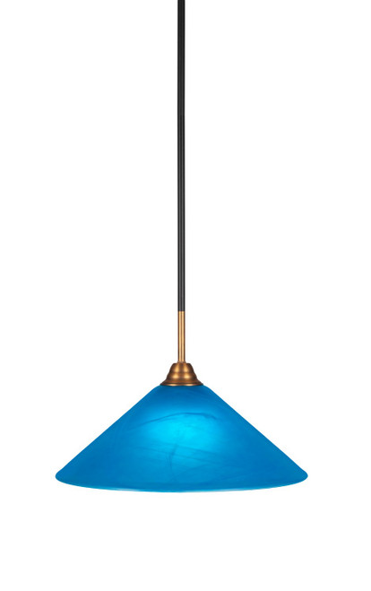 Toltec Lighting - 3401-MBBR-415 - One Light Pendant - Paramount - Matte Black & Brass
