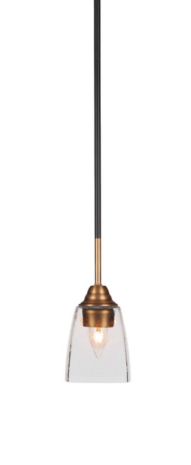 Toltec Lighting - 3401-MBBR-461 - One Light Mini Pendant - Paramount - Matte Black & Brass