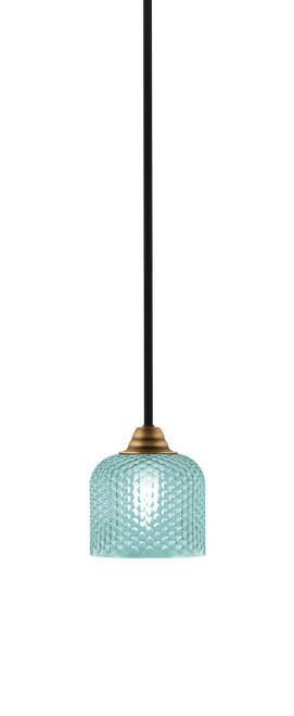 Toltec Lighting - 3401-MBBR-4615 - One Light Mini Pendant - Paramount - Matte Black & Brass