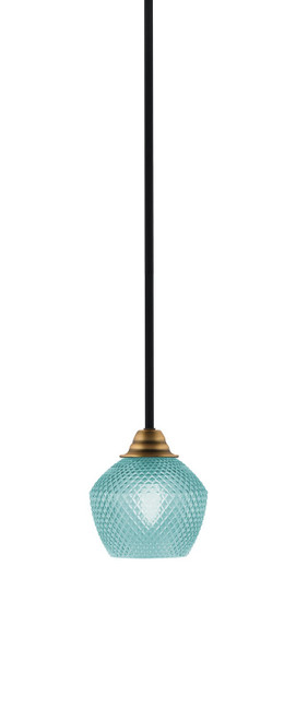 Toltec Lighting - 3401-MBBR-4625 - One Light Mini Pendant - Paramount - Matte Black & Brass