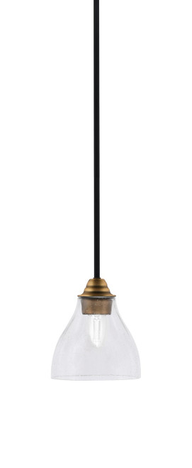 Toltec Lighting - 3401-MBBR-4760 - One Light Mini Pendant - Paramount - Matte Black & Brass