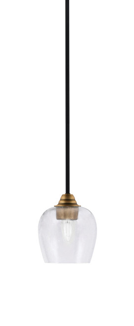 Toltec Lighting - 3401-MBBR-4810 - One Light Mini Pendant - Paramount - Matte Black & Brass