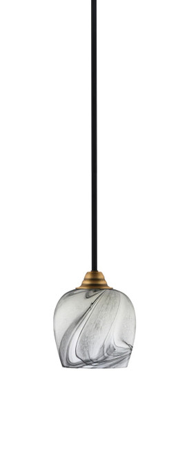 Toltec Lighting - 3401-MBBR-4819 - One Light Mini Pendant - Paramount - Matte Black & Brass