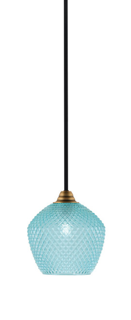 Toltec Lighting - 3401-MBBR-4925 - One Light Mini Pendant - Paramount - Matte Black & Brass