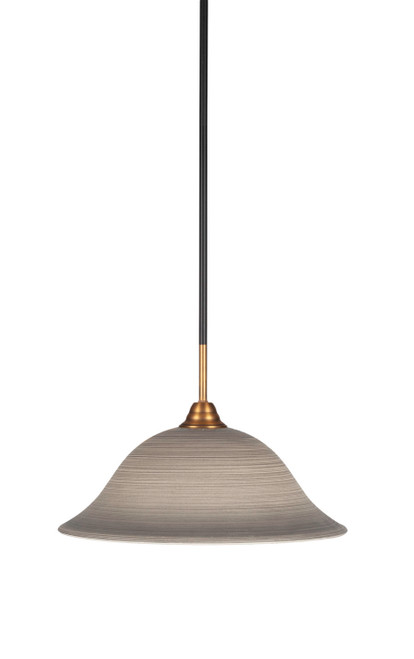 Toltec Lighting - 3401-MBBR-602 - One Light Pendant - Paramount - Matte Black & Brass