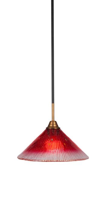 Toltec Lighting - 3401-MBBR-706 - One Light Pendant - Paramount - Matte Black & Brass