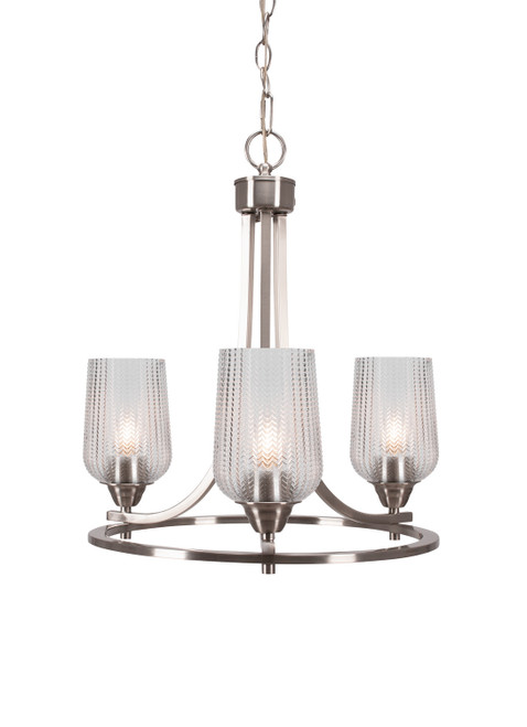 Toltec Lighting - 3403-BN-4250 - Three Light Chandelier - Paramount - Brushed Nickel
