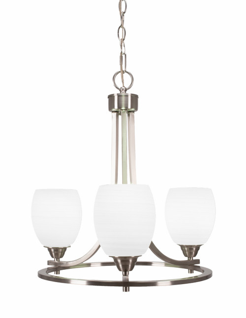 Toltec Lighting - 3403-BN-615 - Three Light Chandelier - Paramount - Brushed Nickel