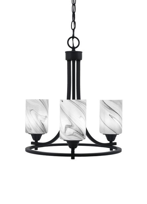 Toltec Lighting - 3403-MB-3009 - Three Light Chandelier - Paramount - Matte Black