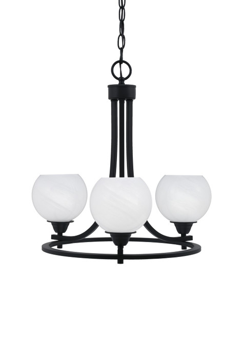 Toltec Lighting - 3403-MB-4101 - Three Light Chandelier - Paramount - Matte Black