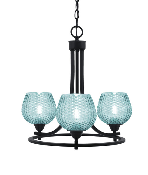 Toltec Lighting - 3403-MB-4605 - Three Light Chandelier - Paramount - Matte Black