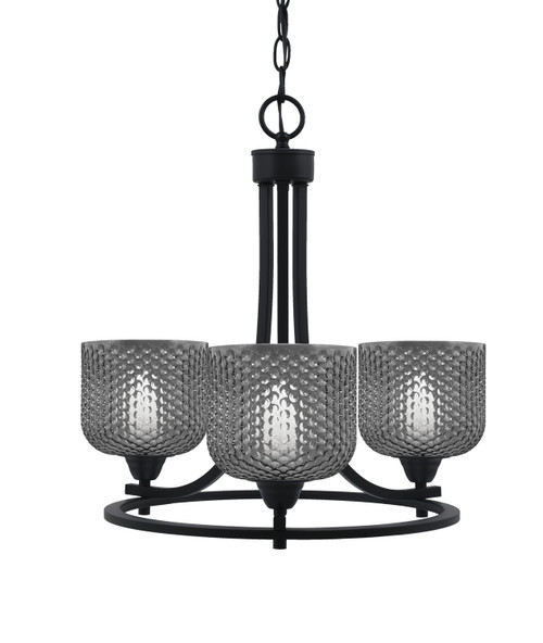 Toltec Lighting - 3403-MB-4612 - Three Light Chandelier - Paramount - Matte Black