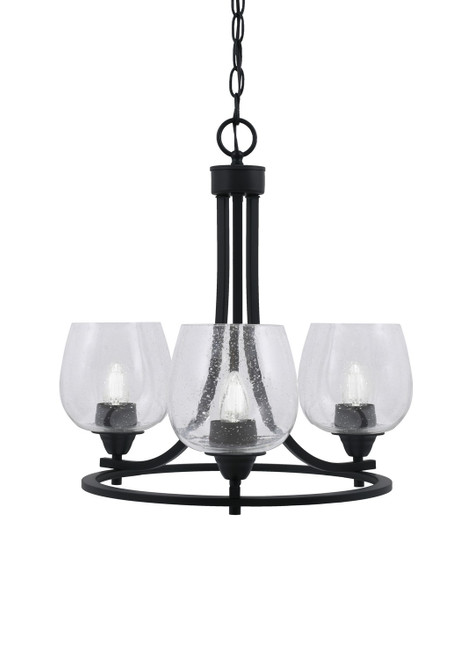 Toltec Lighting - 3403-MB-4810 - Three Light Chandelier - Paramount - Matte Black