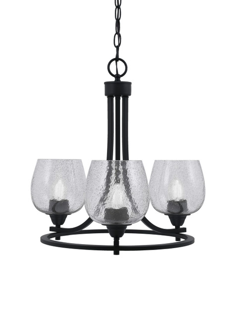 Toltec Lighting - 3403-MB-4812 - Three Light Chandelier - Paramount - Matte Black