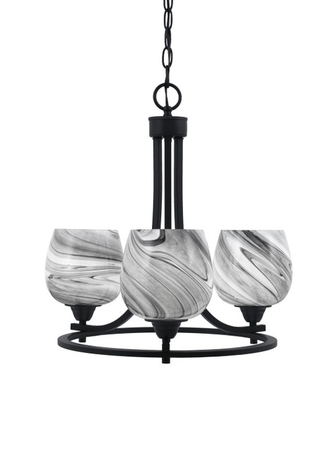 Toltec Lighting - 3403-MB-4819 - Three Light Chandelier - Paramount - Matte Black