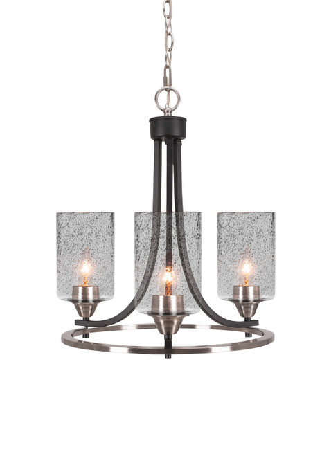 Toltec Lighting - 3403-MBBN-3002 - Three Light Chandelier - Paramount - Matte Black & Brushed Nickel