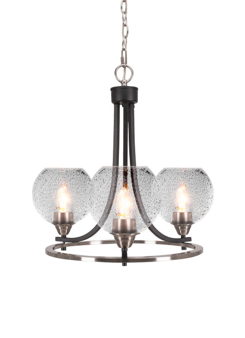 Toltec Lighting - 3403-MBBN-4102 - Three Light Chandelier - Paramount - Matte Black & Brushed Nickel