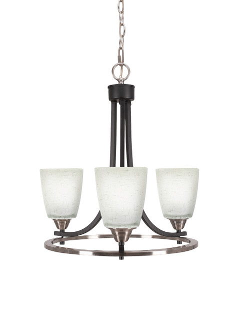 Toltec Lighting - 3403-MBBN-460 - Three Light Chandelier - Paramount - Matte Black & Brushed Nickel