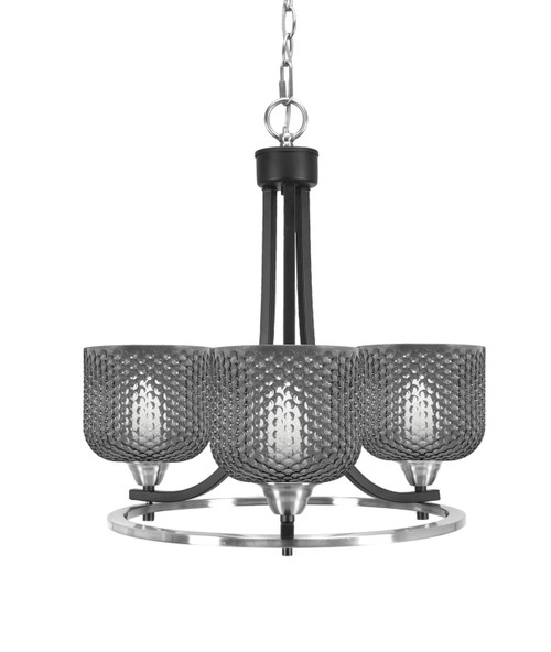 Toltec Lighting - 3403-MBBN-4612 - Three Light Chandelier - Paramount - Matte Black & Brushed Nickel