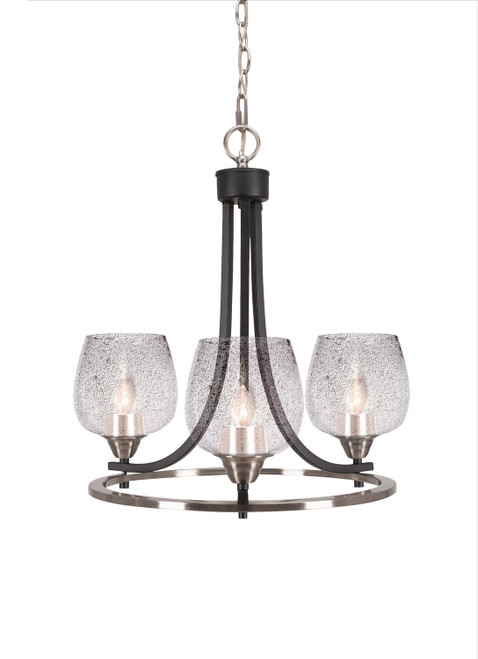 Toltec Lighting - 3403-MBBN-4812 - Three Light Chandelier - Paramount - Matte Black & Brushed Nickel