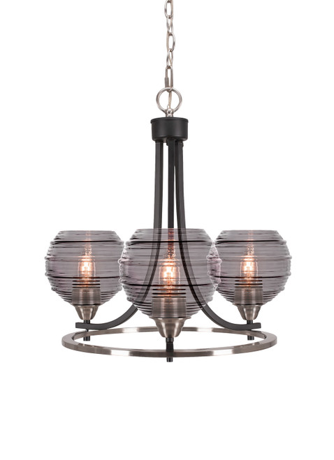 Toltec Lighting - 3403-MBBN-5112 - Three Light Chandelier - Paramount - Matte Black & Brushed Nickel