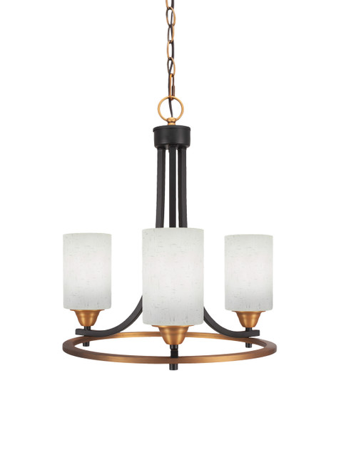Toltec Lighting - 3403-MBBR-310 - Three Light Chandelier - Paramount - Matte Black & Brass