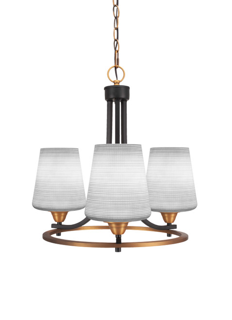 Toltec Lighting - 3403-MBBR-4031 - Three Light Chandelier - Paramount - Matte Black & Brass