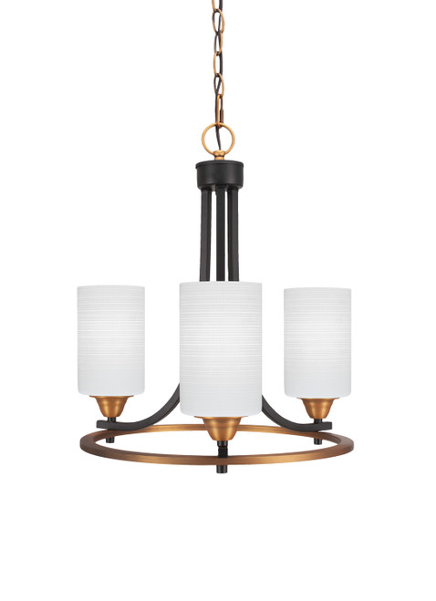 Toltec Lighting - 3403-MBBR-4061 - Three Light Chandelier - Paramount - Matte Black & Brass
