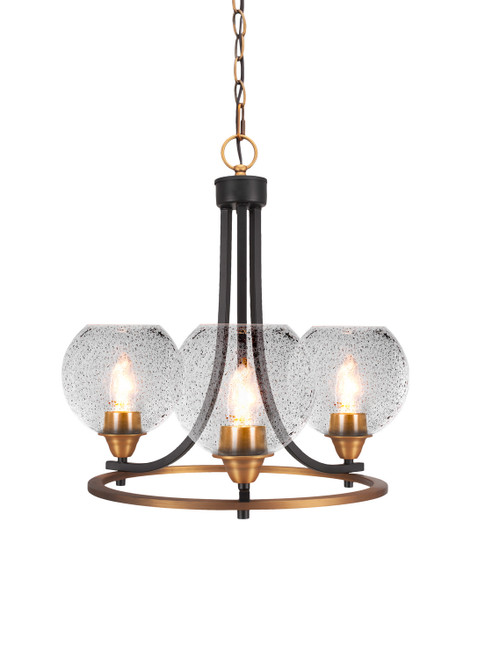 Toltec Lighting - 3403-MBBR-4102 - Three Light Chandelier - Paramount - Matte Black & Brass