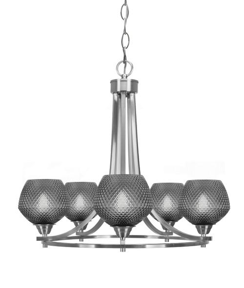 Toltec Lighting - 3405-BN-4622 - Five Light Chandelier - Paramount - Brushed Nickel