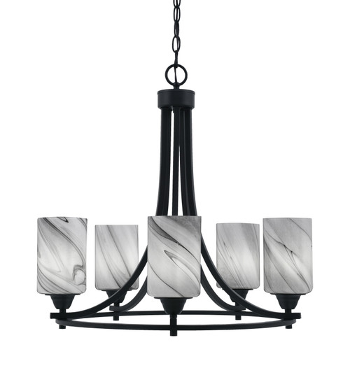 Toltec Lighting - 3405-MB-3009 - Five Light Chandelier - Paramount - Matte Black