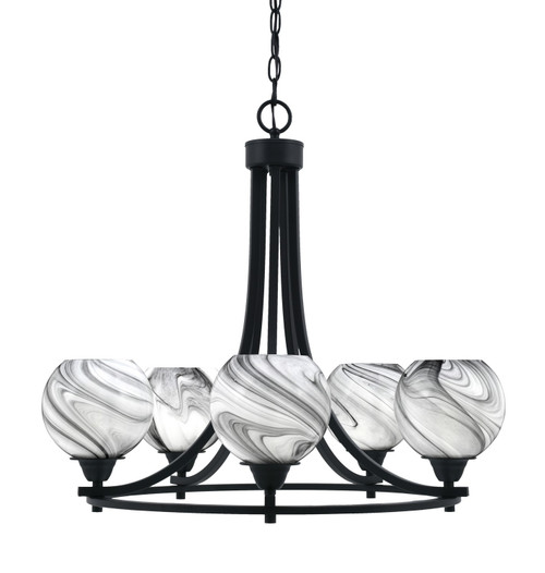 Toltec Lighting - 3405-MB-4109 - Five Light Chandelier - Paramount - Matte Black