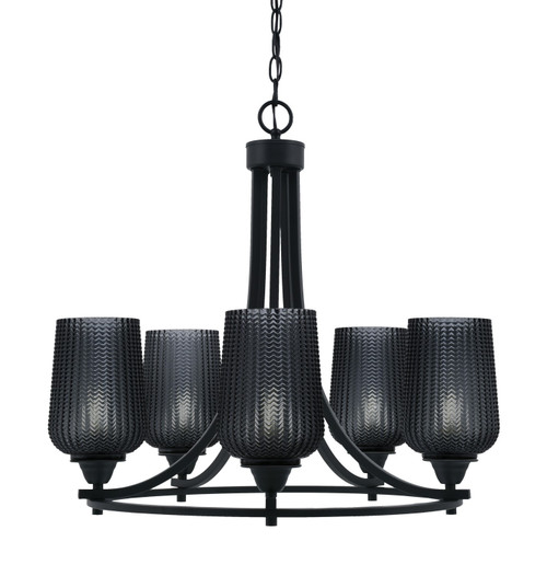 Toltec Lighting - 3405-MB-4252 - Five Light Chandelier - Paramount - Matte Black