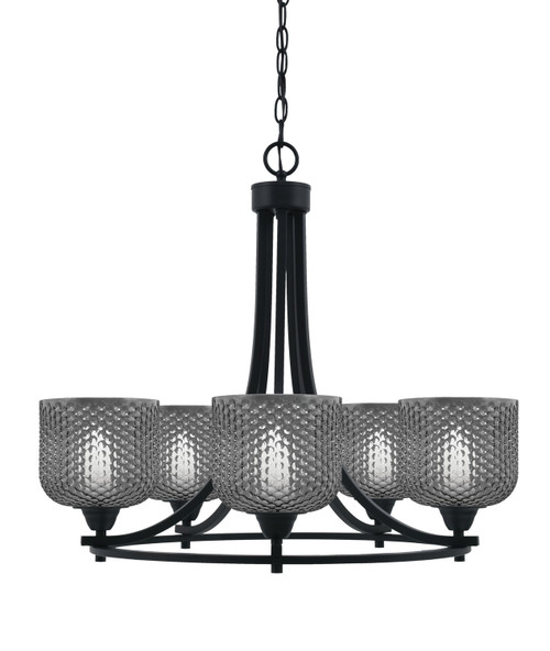 Toltec Lighting - 3405-MB-4612 - Five Light Chandelier - Paramount - Matte Black