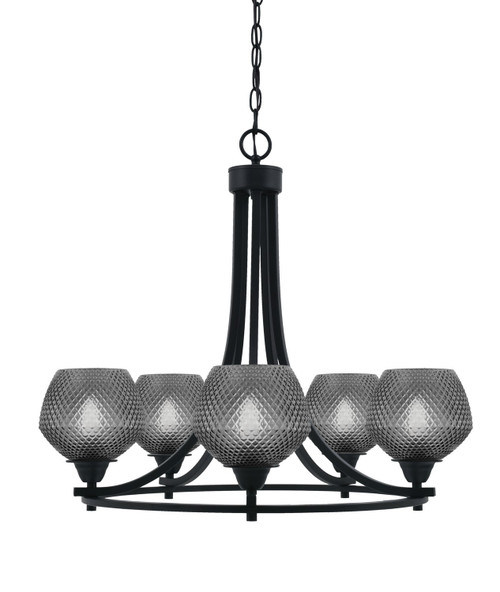 Toltec Lighting - 3405-MB-4622 - Five Light Chandelier - Paramount - Matte Black