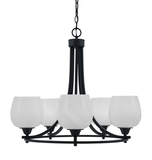 Toltec Lighting - 3405-MB-4811 - Five Light Chandelier - Paramount - Matte Black