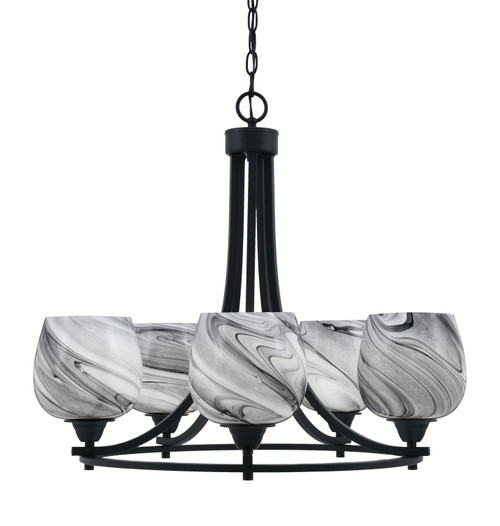 Toltec Lighting - 3405-MB-4819 - Five Light Chandelier - Paramount - Matte Black