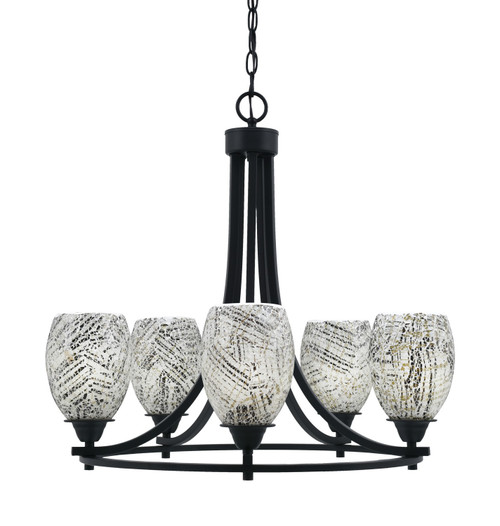 Toltec Lighting - 3405-MB-5054 - Five Light Chandelier - Paramount - Matte Black