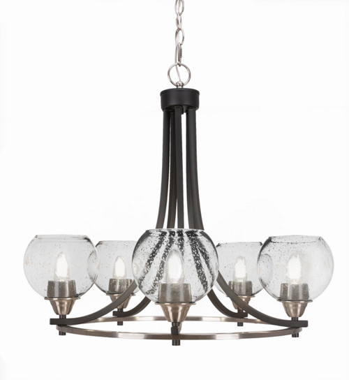 Toltec Lighting - 3405-MBBN-202 - Five Light Chandelier - Paramount - Matte Black & Brushed Nickel