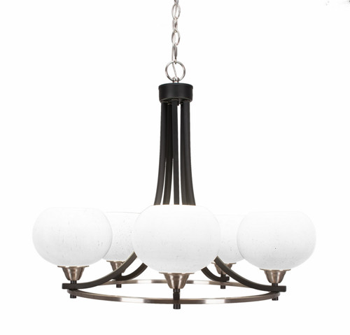 Toltec Lighting - 3405-MBBN-212 - Five Light Chandelier - Paramount - Matte Black & Brushed Nickel