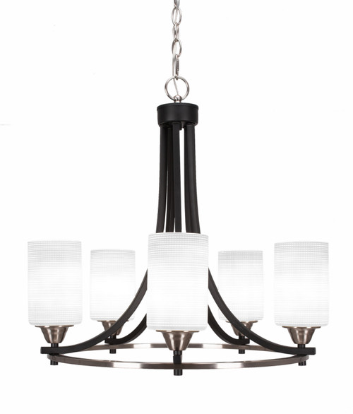 Toltec Lighting - 3405-MBBN-4061 - Five Light Chandelier - Paramount - Matte Black & Brushed Nickel