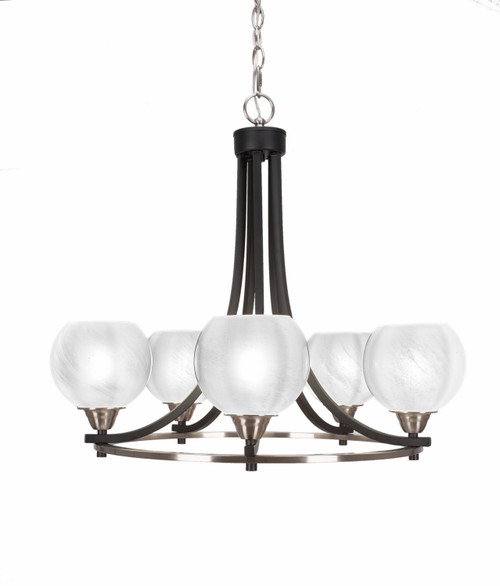 Toltec Lighting - 3405-MBBN-4101 - Five Light Chandelier - Paramount - Matte Black & Brushed Nickel