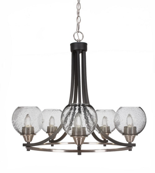 Toltec Lighting - 3405-MBBN-4102 - Five Light Chandelier - Paramount - Matte Black & Brushed Nickel