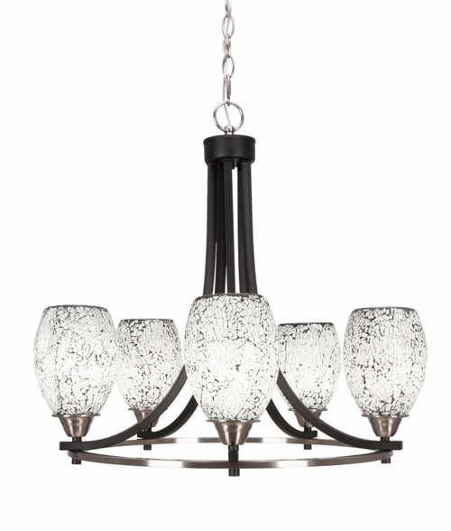 Toltec Lighting - 3405-MBBN-4165 - Five Light Chandelier - Paramount - Matte Black & Brushed Nickel