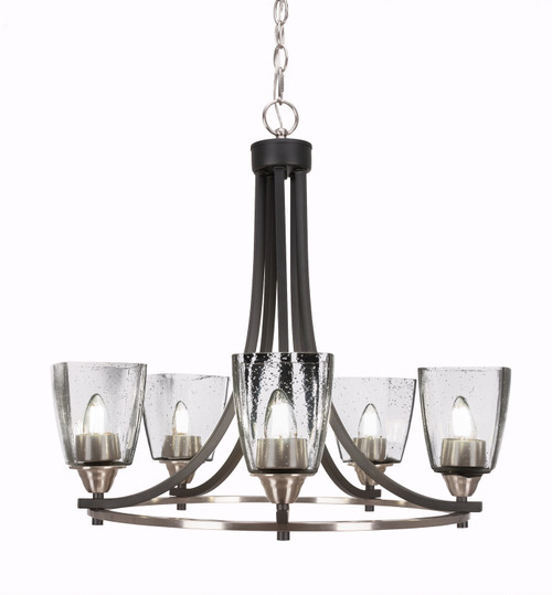 Toltec Lighting - 3405-MBBN-461 - Five Light Chandelier - Paramount - Matte Black & Brushed Nickel