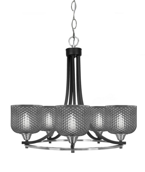 Toltec Lighting - 3405-MBBN-4612 - Five Light Chandelier - Paramount - Matte Black & Brushed Nickel