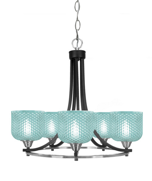 Toltec Lighting - 3405-MBBN-4615 - Five Light Chandelier - Paramount - Matte Black & Brushed Nickel