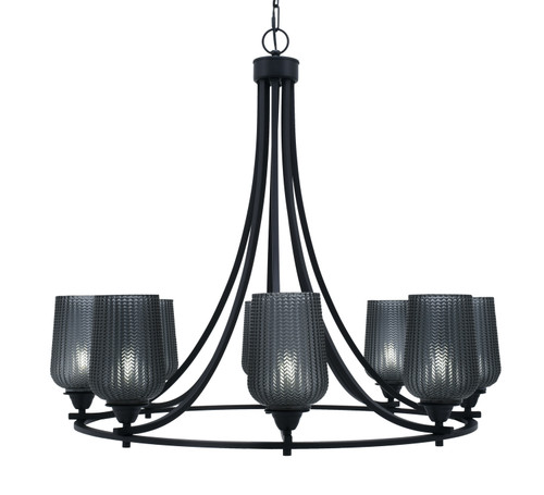 Toltec Lighting - 3408-MB-4252 - Eight Light Chandelier - Paramount - Matte Black