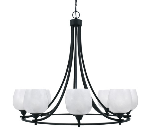 Toltec Lighting - 3408-MB-4811 - Eight Light Chandelier - Paramount - Matte Black