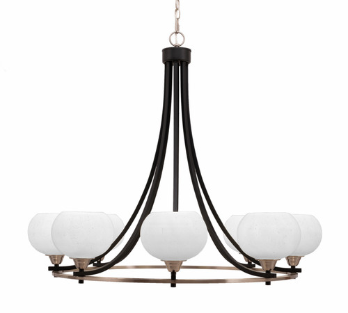 Toltec Lighting - 3408-MBBN-212 - Eight Light Chandelier - Paramount - Matte Black & Brushed Nickel